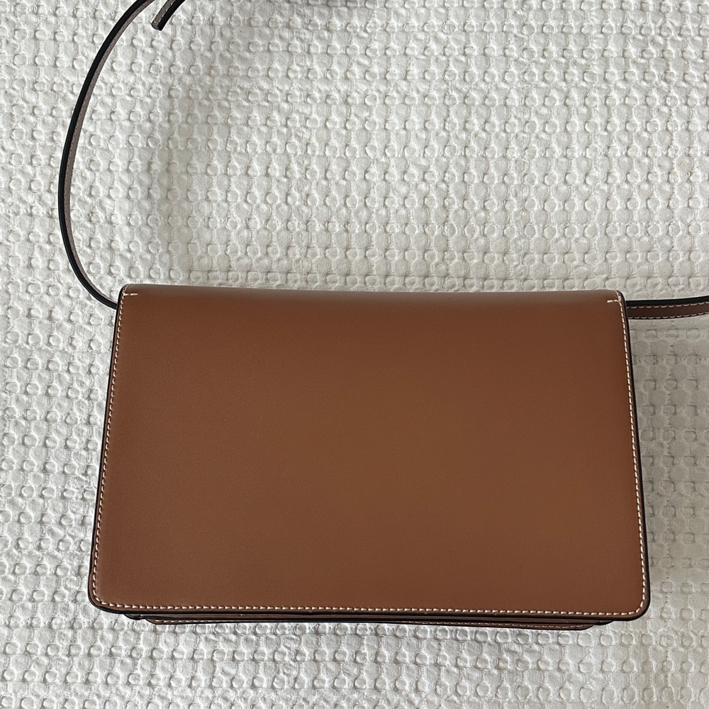 Marella Brown Italian Leather Crossbody Bag - Picture 2 of 9